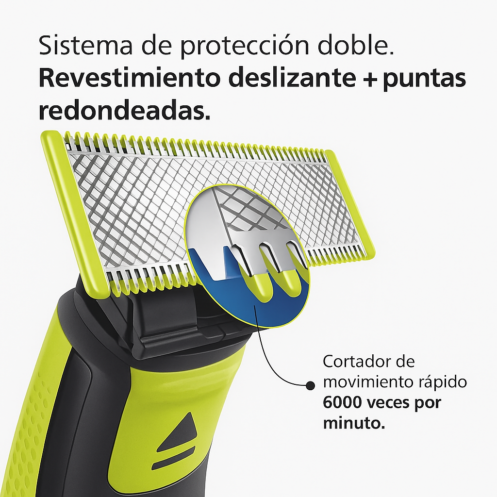 Recortadora Philips OneBlade uso cara y cuerpo