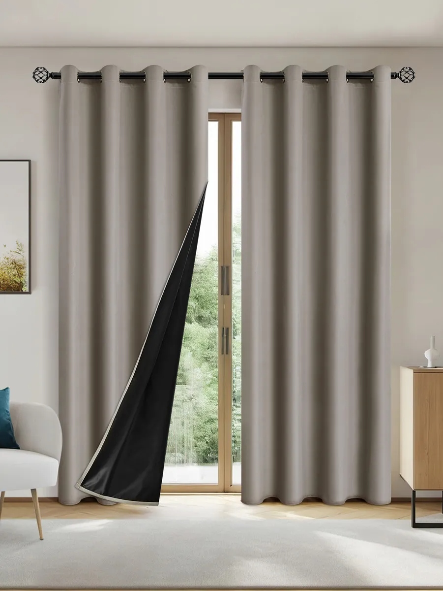 2 Paños Cortinas Blackout Engomada