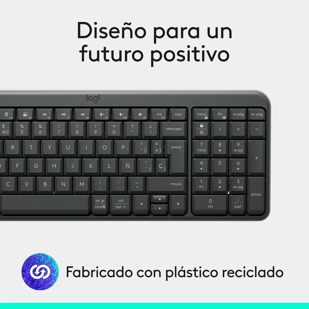 Teclado Logitech K250 negro diseño compacto y moderno
