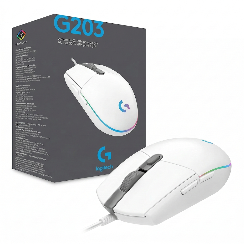 Diseño ergonómico del mouse Logitech G203 Lightsync