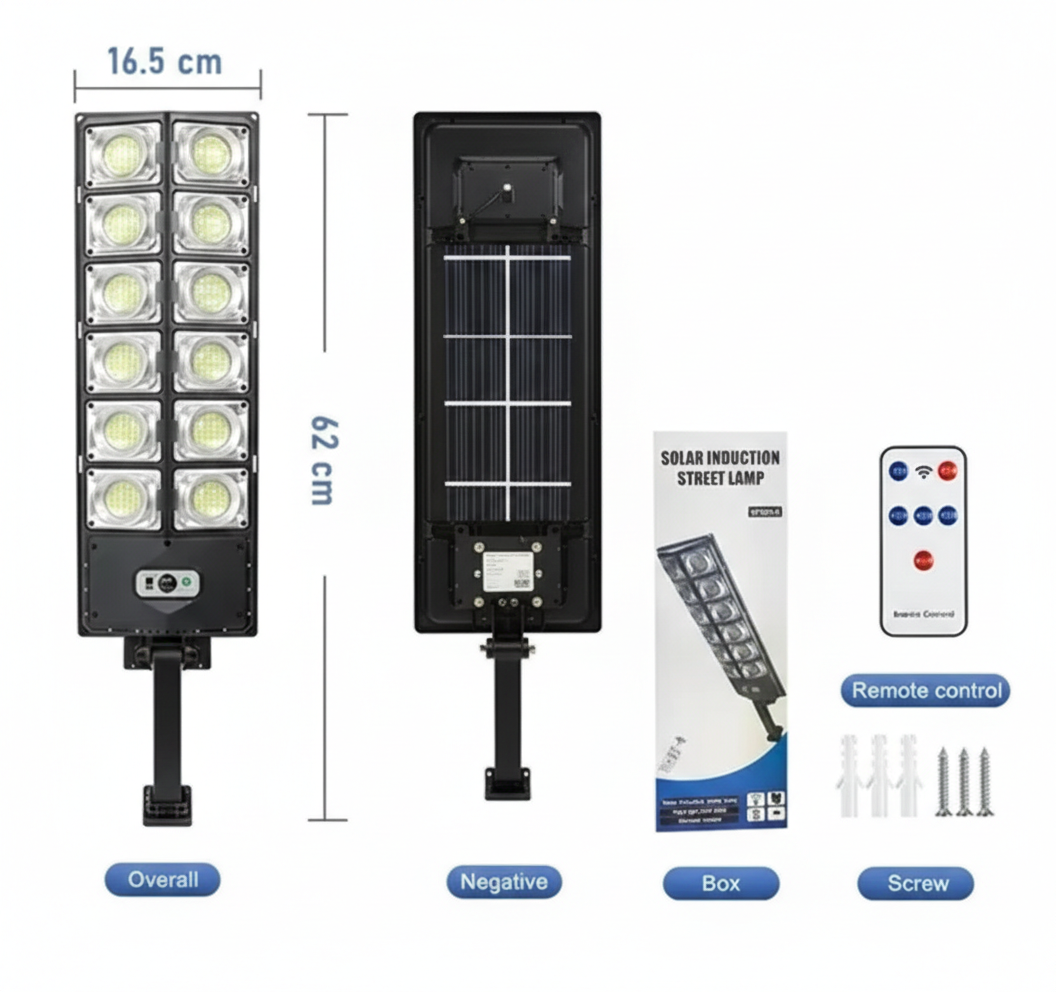 Foco LED solar exterior con control remoto