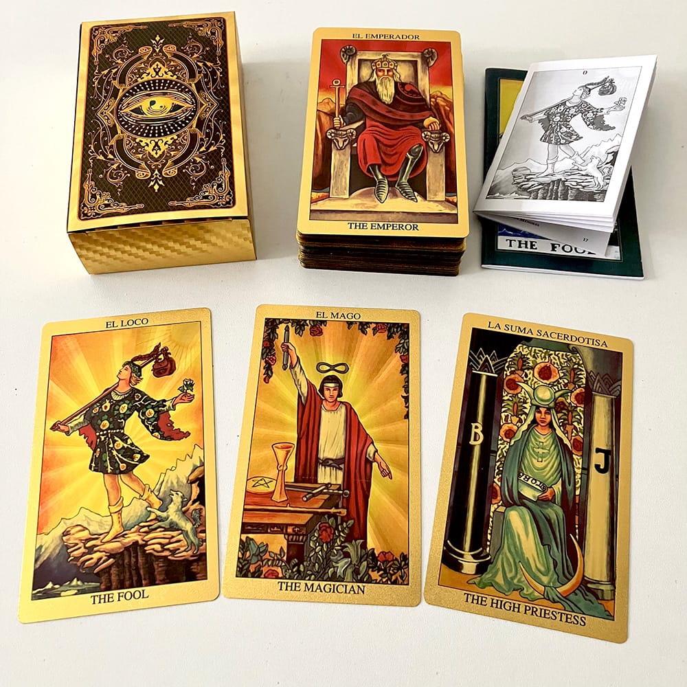 Cartas Del tarot Doradas The Rider Tarot