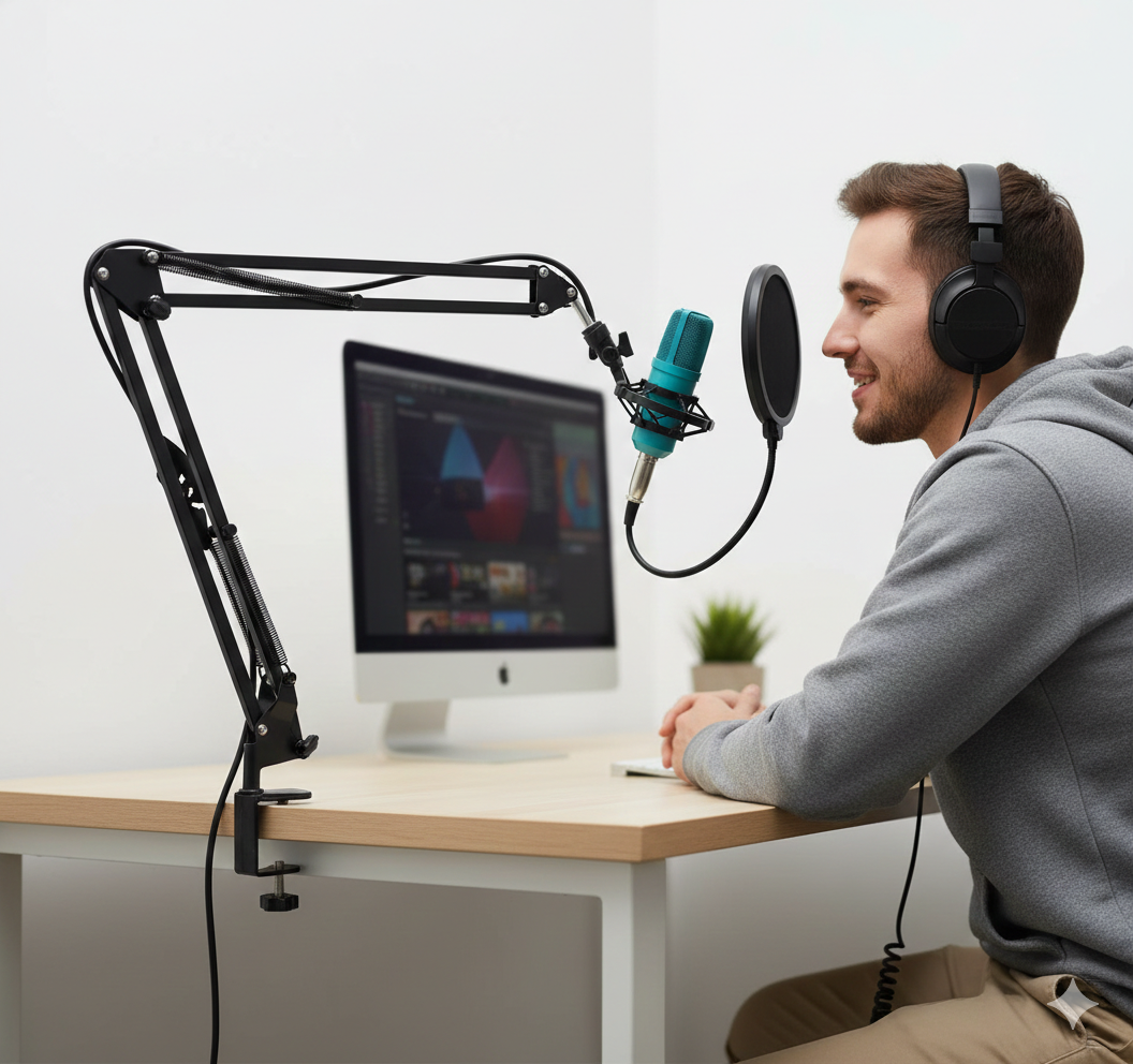 Micrófono de Estudio USB Philco Condensador Azul para Streaming Grabación Gamer - Banner