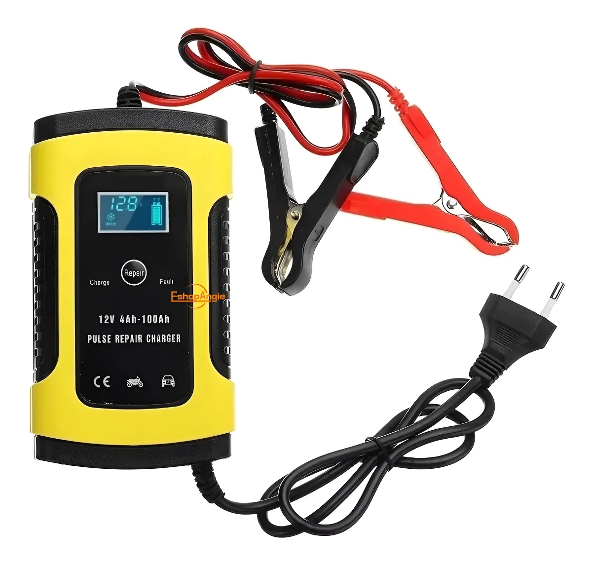 Cargador de batería conectado a auto