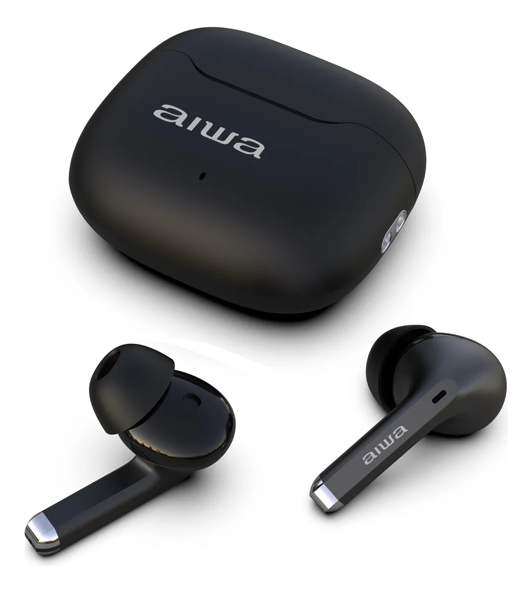Audífonos Aiwa con estuche de carga portátil