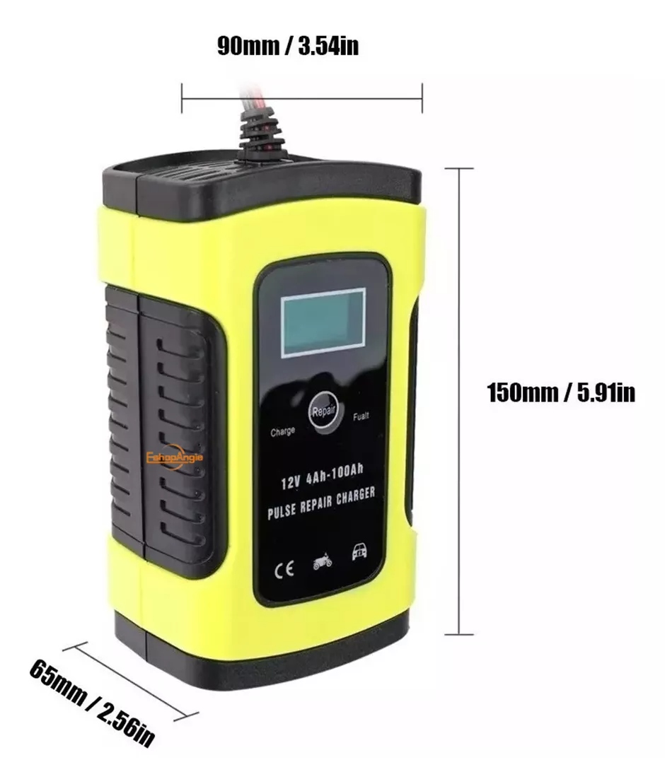 Pantalla digital cargador de batería auto