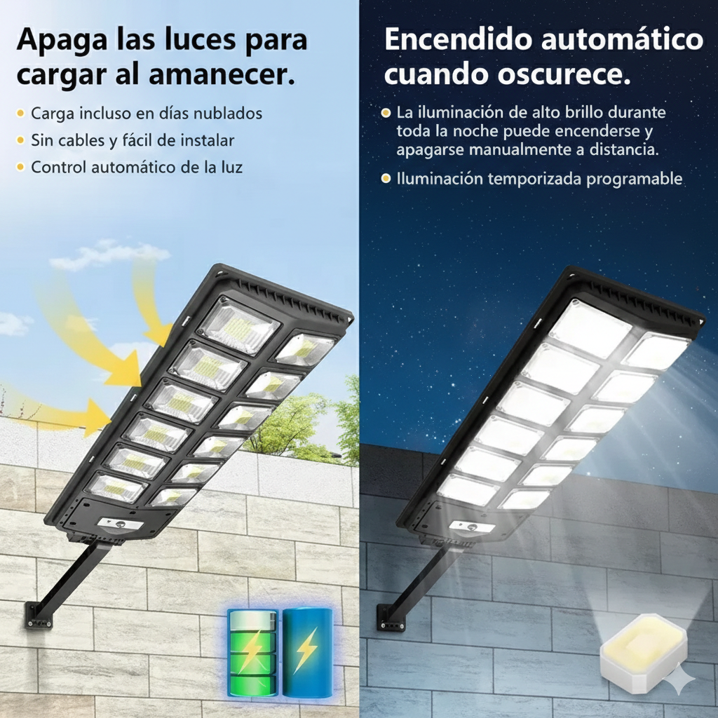 Foco LED solar resistente para uso exterior