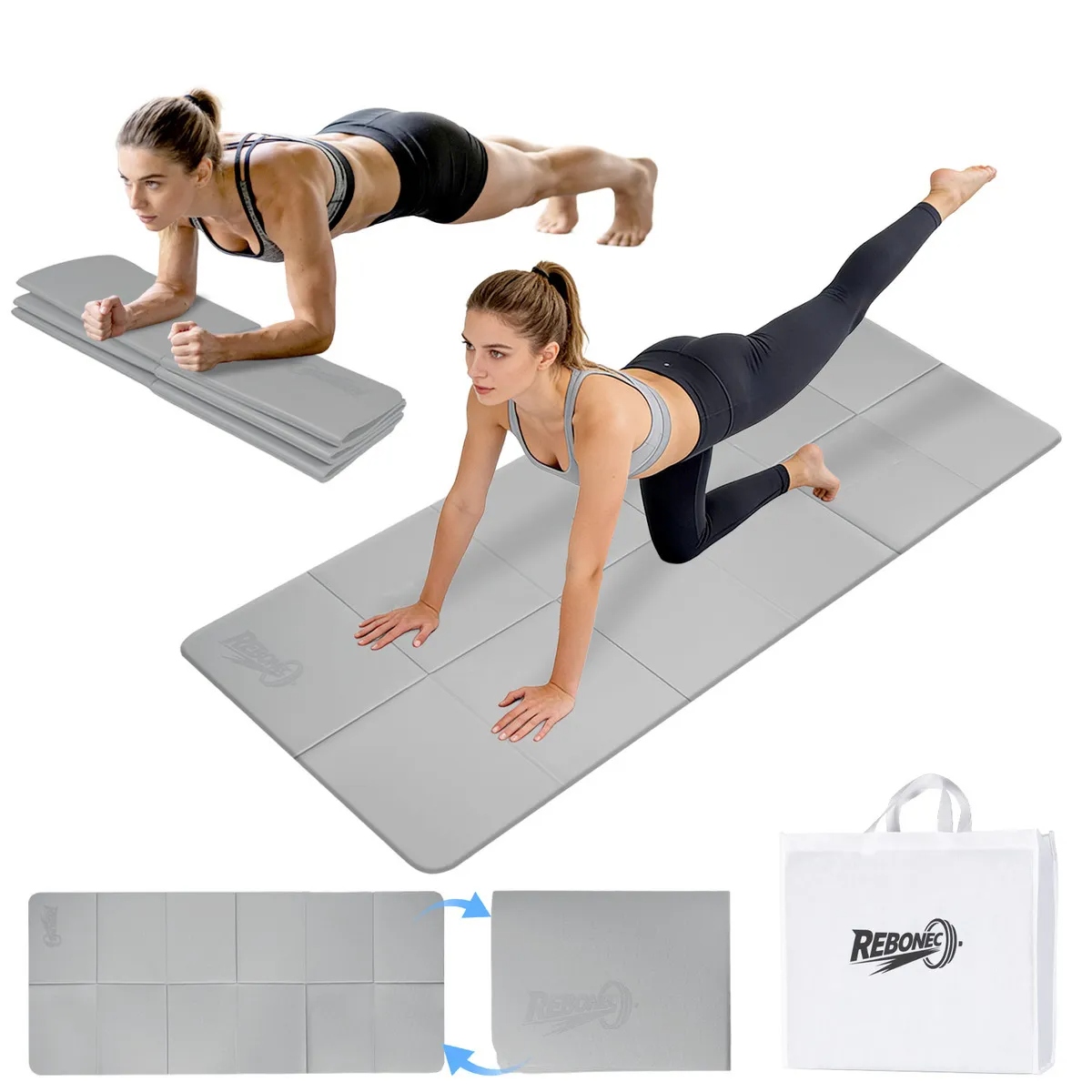 Mat Yoga Antideslizante Plegable 8mm con Bolso