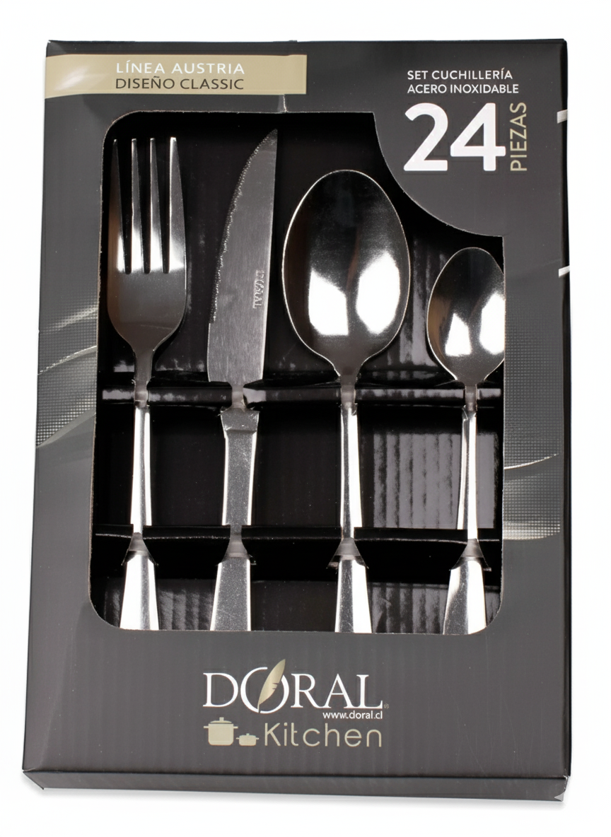 Set Cuchillería 24 Piezas Classic Plateado 1.5 mm