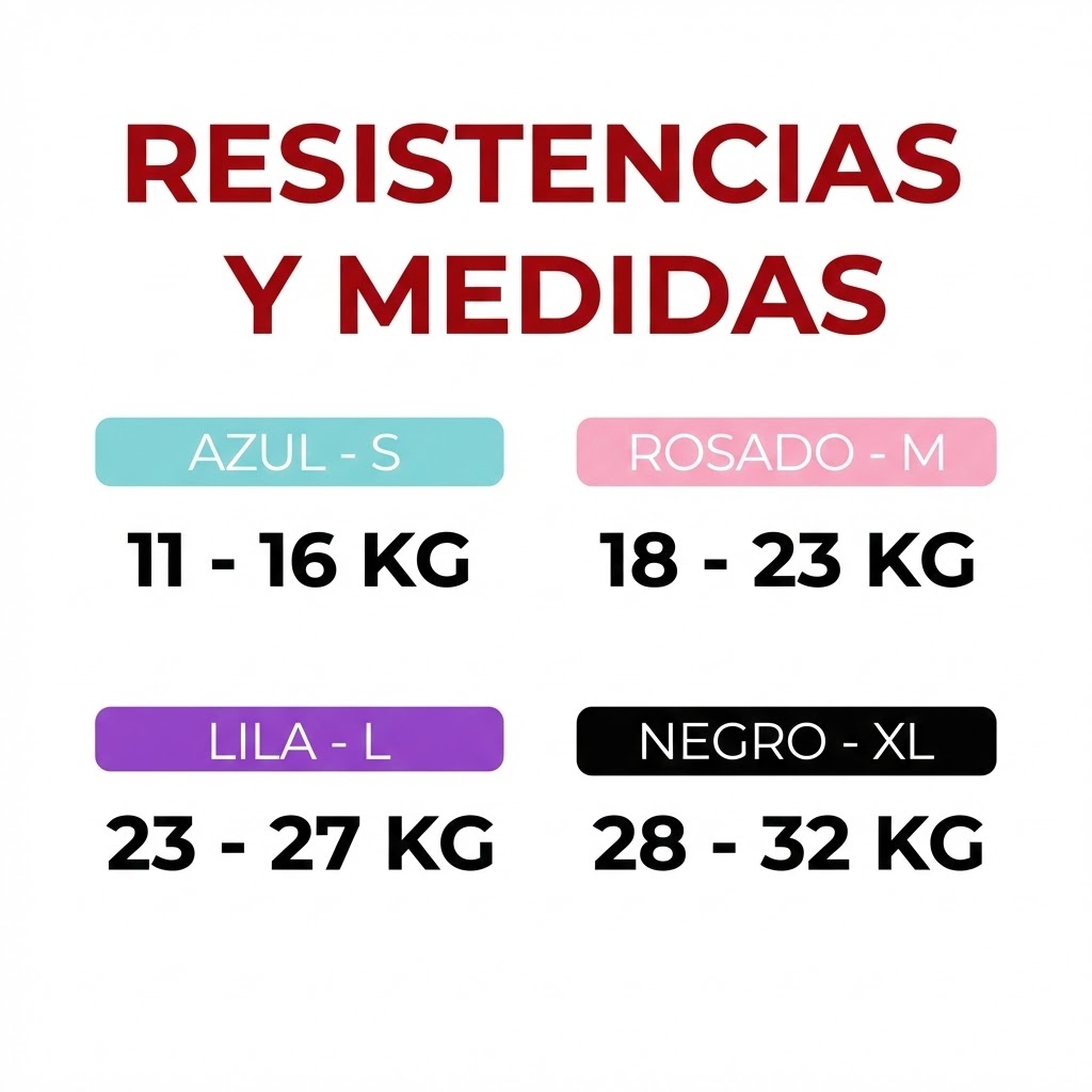 Set de bandas elásticas antideslizantes para entrenamiento en casa
