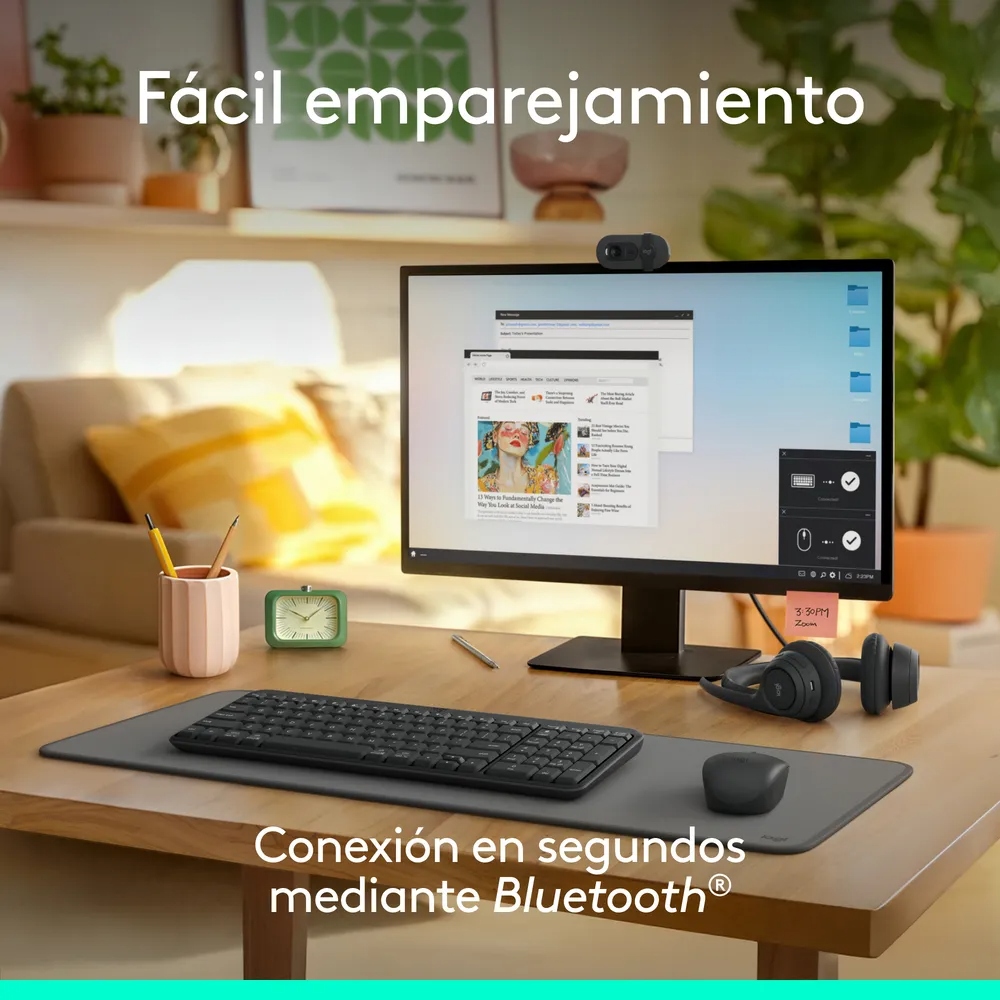 Teclado Logitech K250 Workspace negro para oficina o estudio