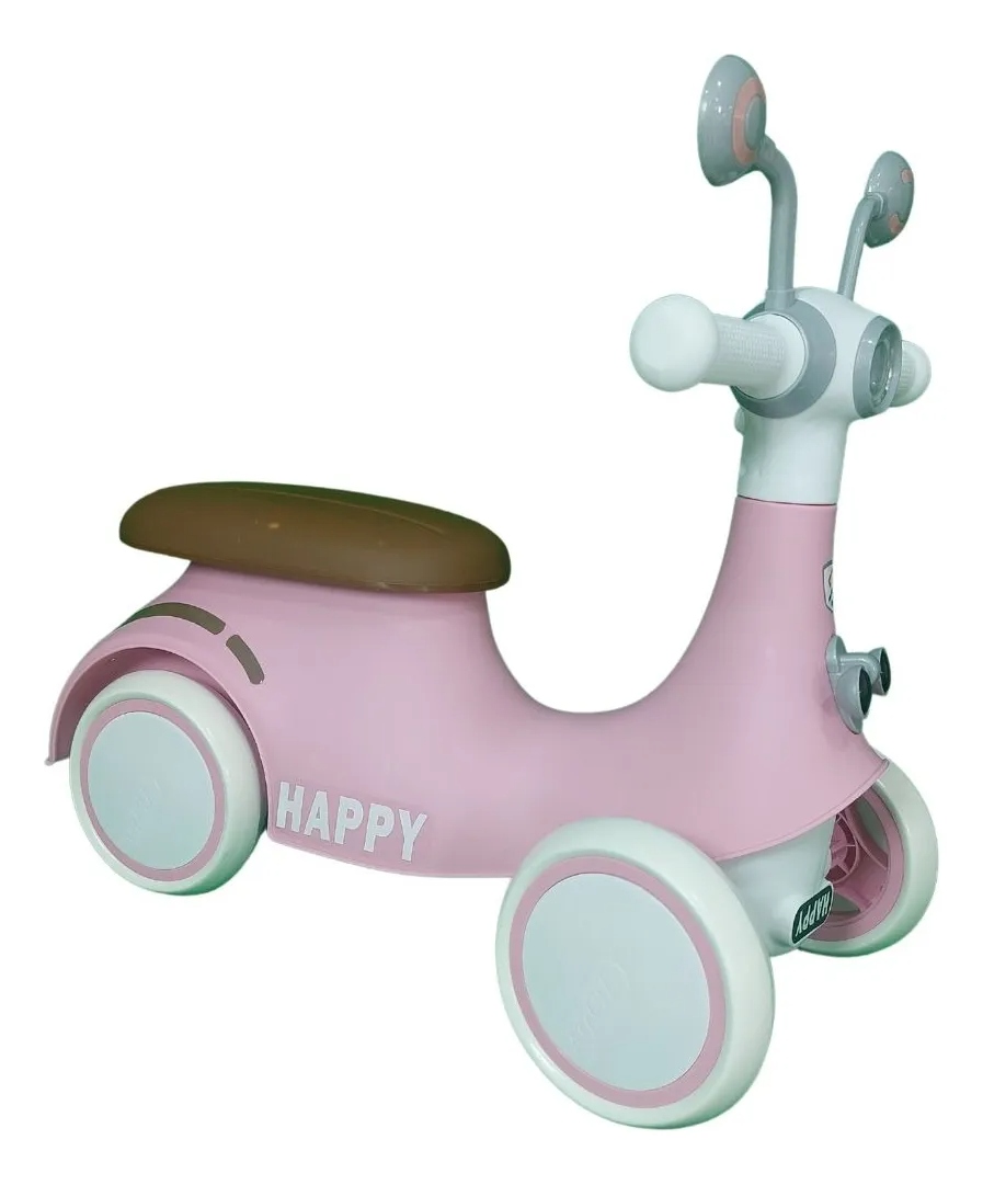 Correpasillos auto andador infantil rosado con luces y música